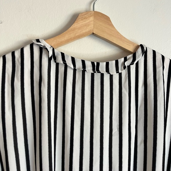 Bardot Black & White Striped Wrap Maxi Dress - Size US 6 - Picture 5 of 15